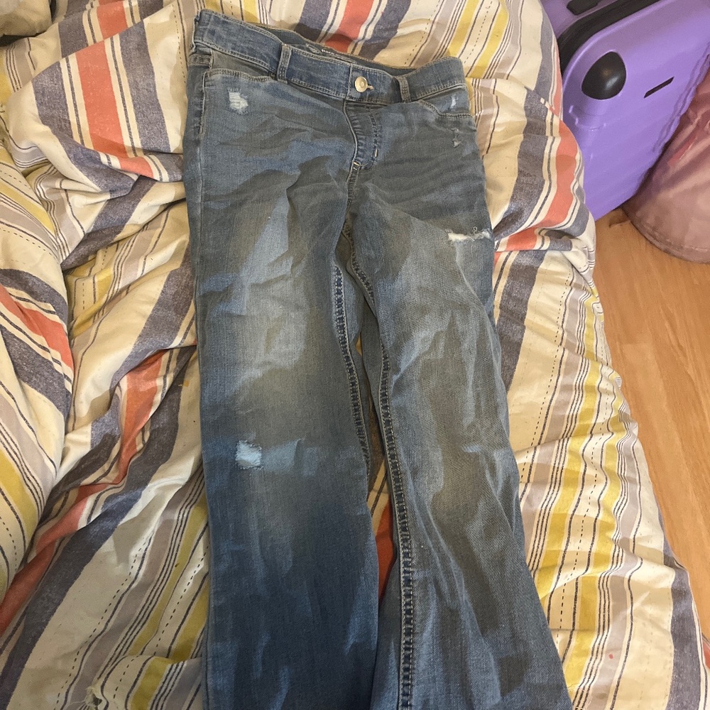 flare blue Jean jeggings